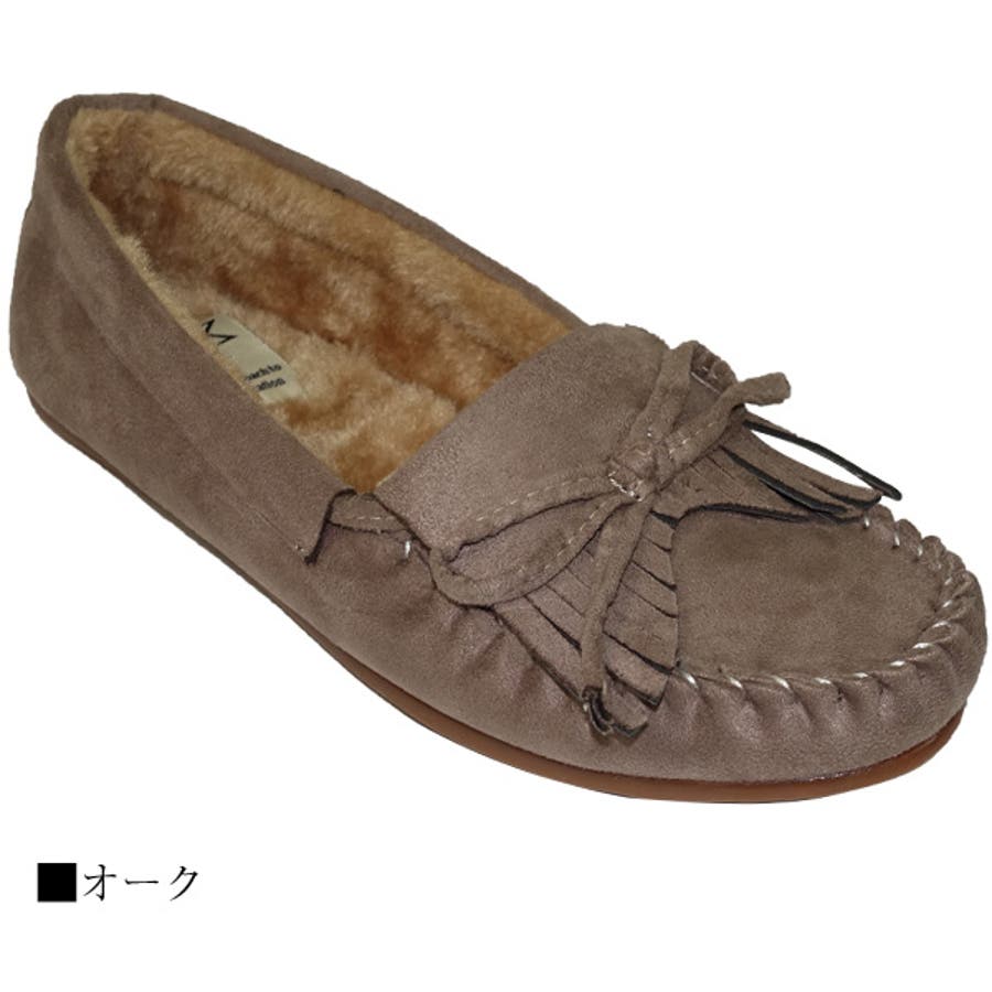 ファーインサイド 小ぶりリボン定番スエードモカシンシ  フラット[品番：INCS0002904]｜Scramble（スクランブル）のレディースファッション通販｜SHOPLIST（ショップリスト）