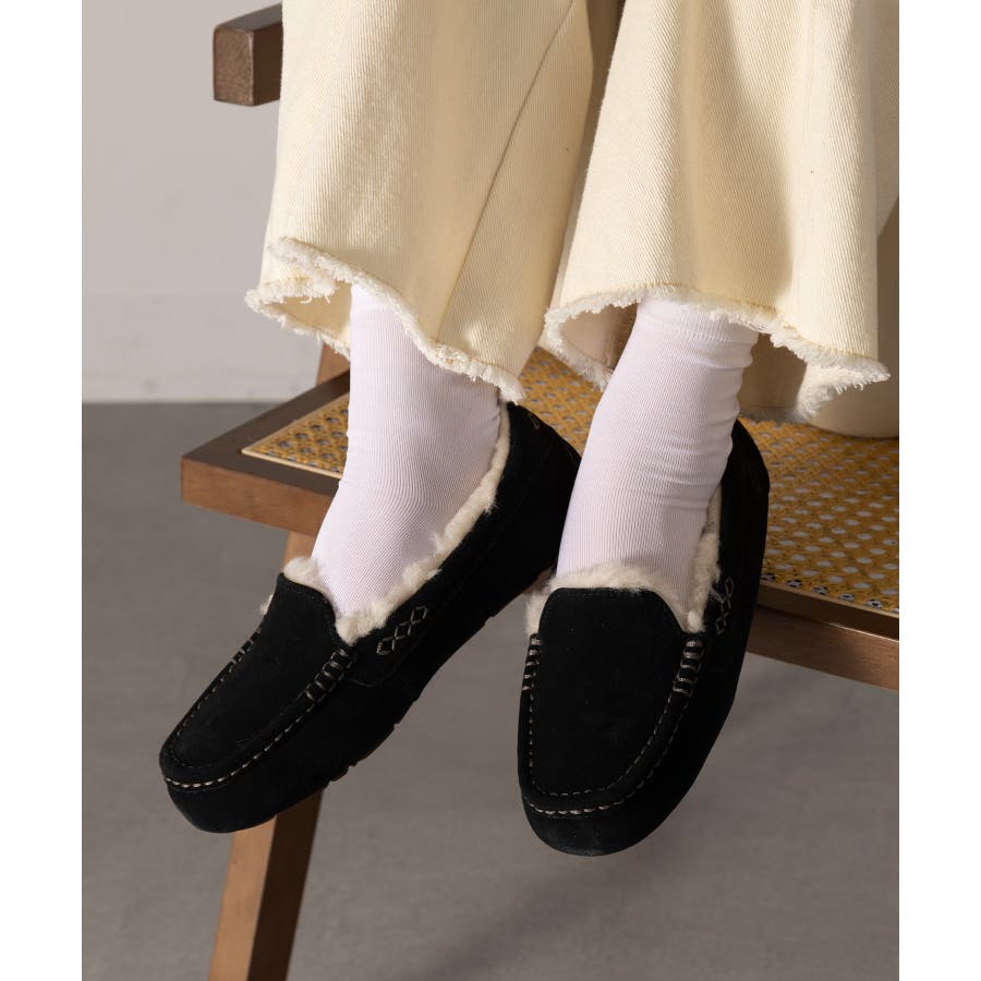 UGG】ANSLEY ウールボアスリッポン ローファー モカシン
