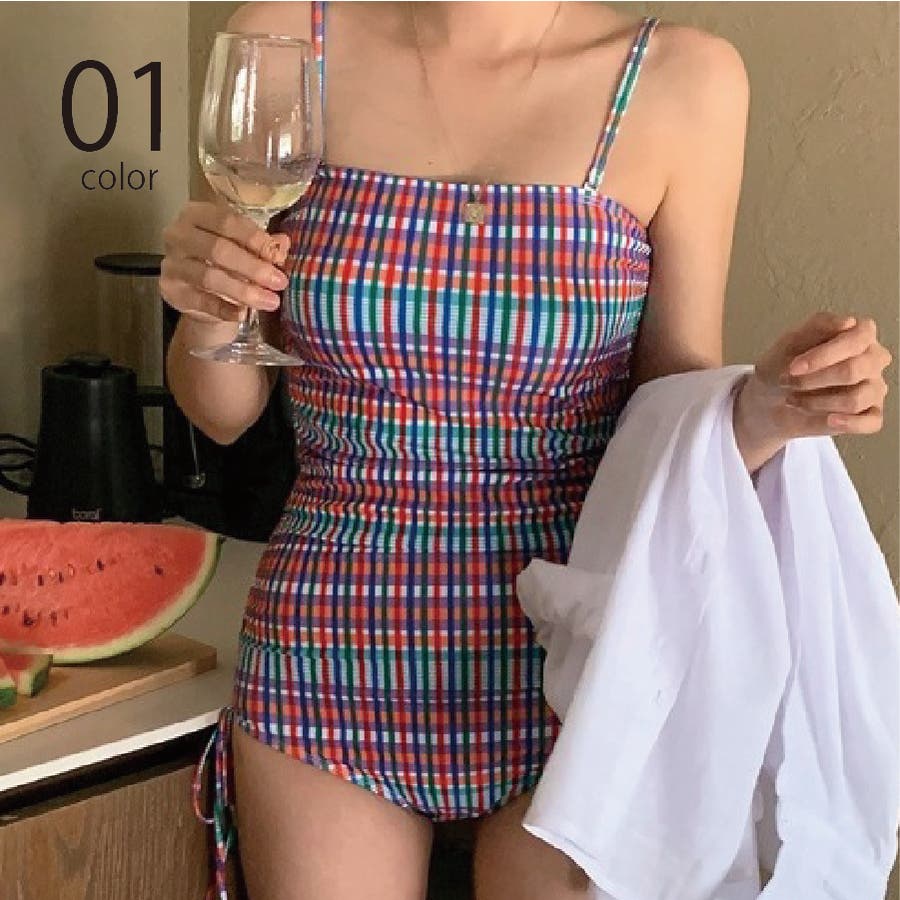 SANSeLF チェック 水着 大流行中！ SANSeLF（サンセルフ）の「チェックニットスイム