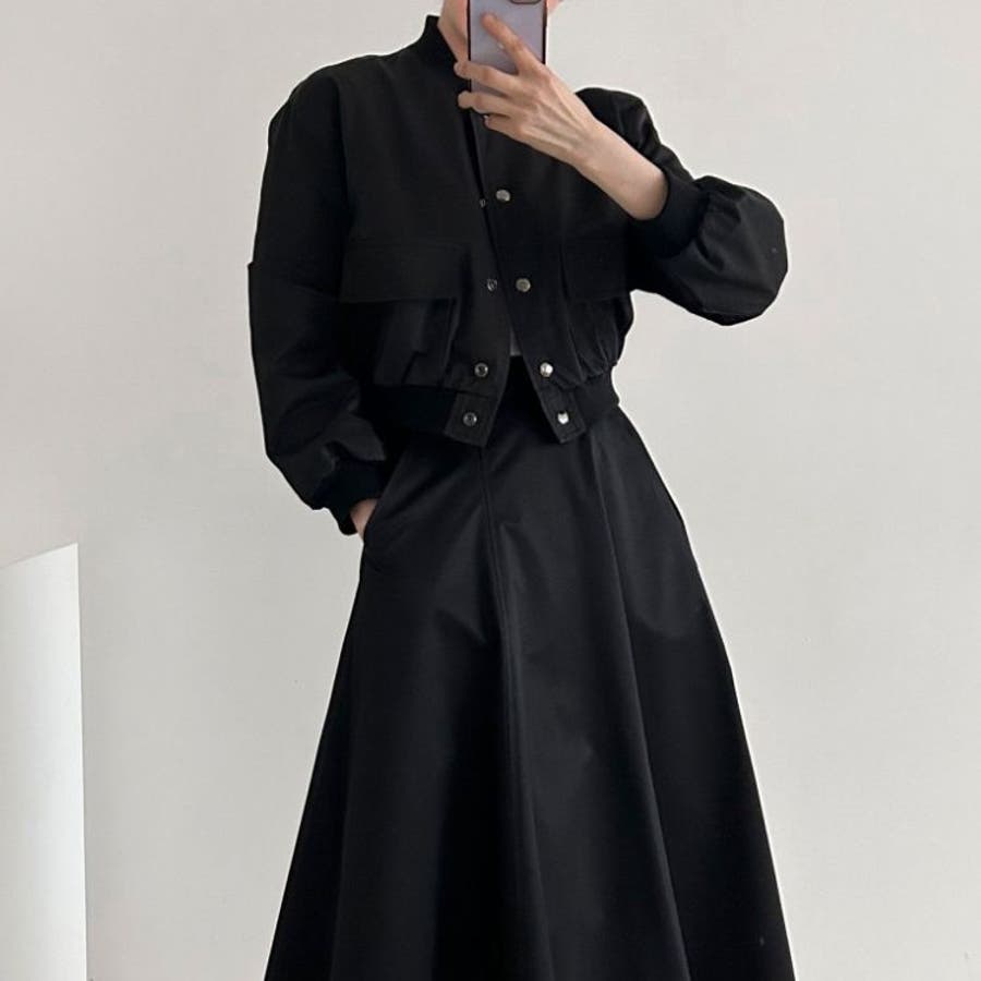 商品画像：ブルゾン ロングスカートセットアップ 韓国[品番：ATYW0002390 1