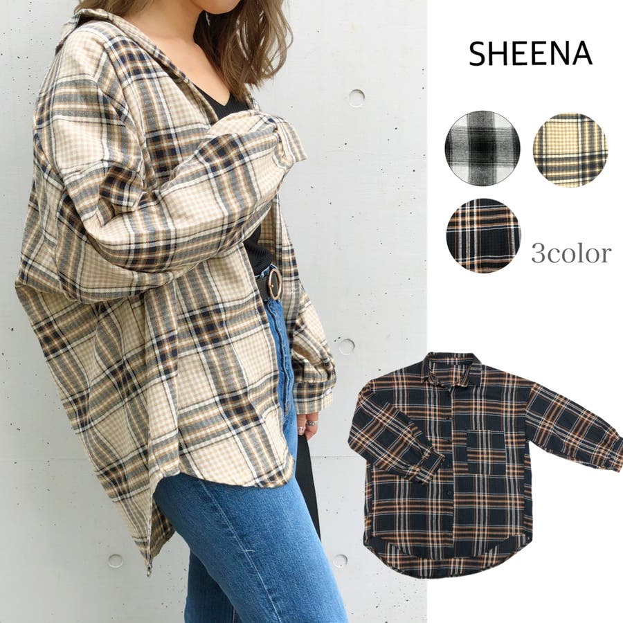 袖口ギャザーチェックシャツ 春 秋 シャツ ネルシャツ トップス チェック 品番 Shnw Sheena シーナ のレディースファッション通販 Shoplist ショップリスト