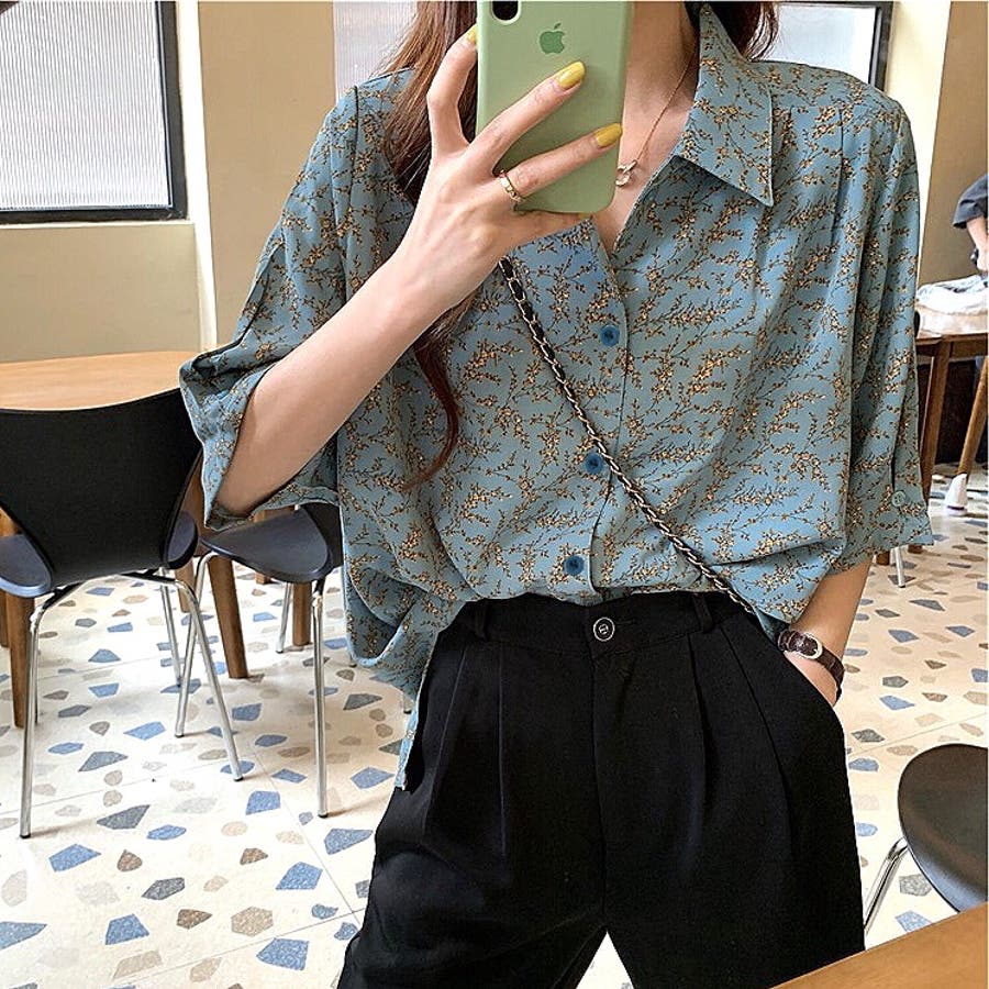 花柄半袖ルーズシャツ 春 夏[品番：SHNW0009245]｜SHEENA