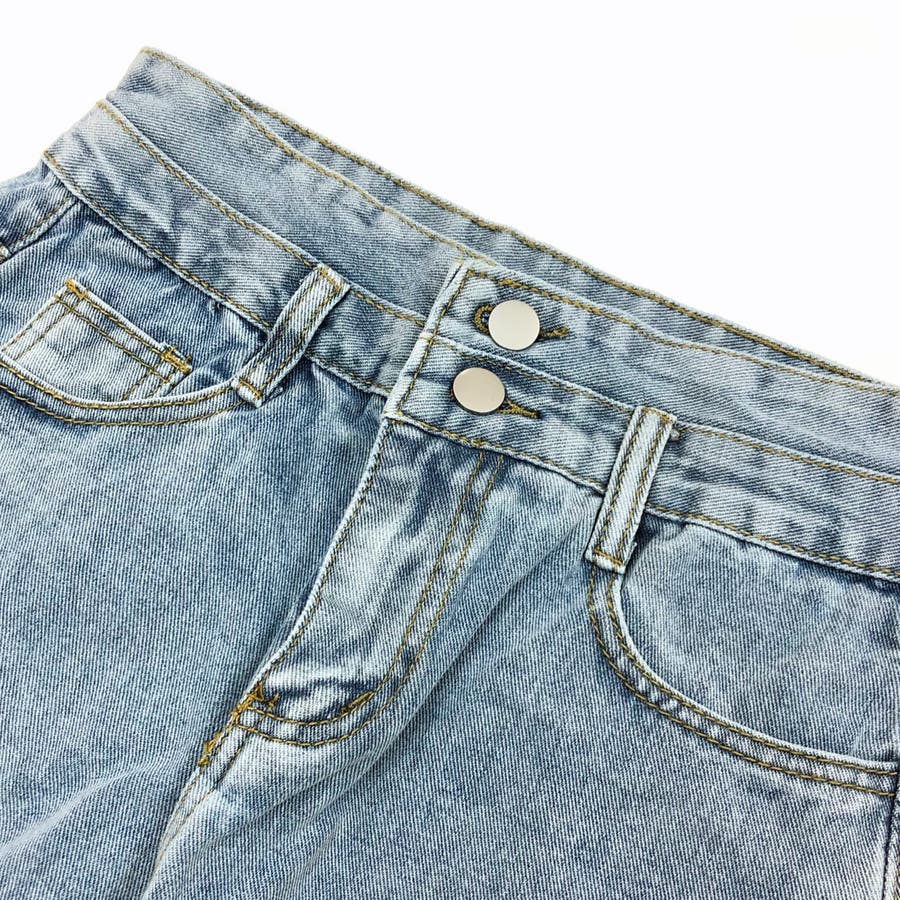 ハイウエストレイヤードデニムスリムパンツ 春 夏[品番