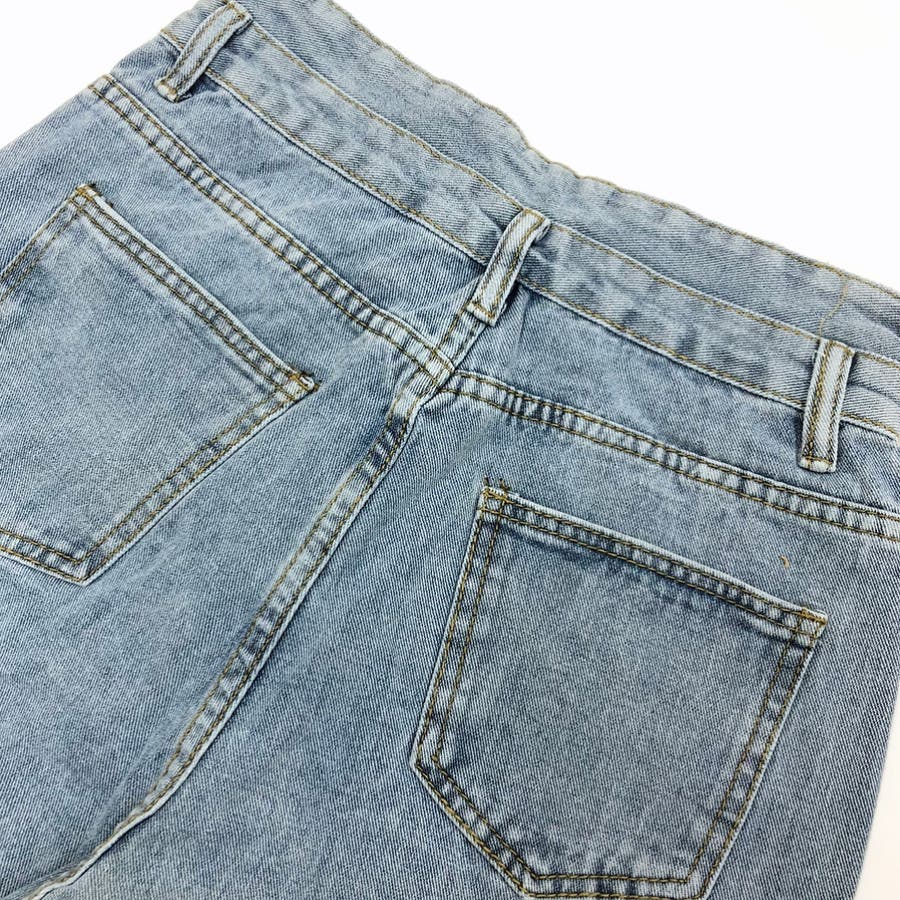 ハイウエストレイヤードデニムスリムパンツ 春 夏[品番