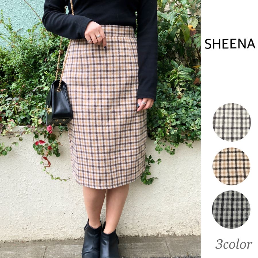 チェック柄ミディ丈タイトスカート スカート ボトムス 品番 Shnw Sheena シーナ のレディースファッション通販 Shoplist ショップリスト