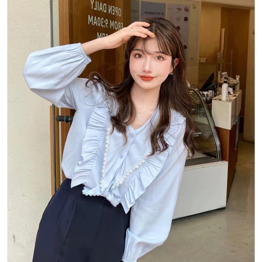 seyto（セイト）の「Long frill big collar shirt / ロング
