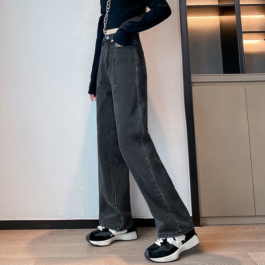 超歓迎された センターステッチストレートデニム[品番：SHNW0008885]｜LADY パンツ