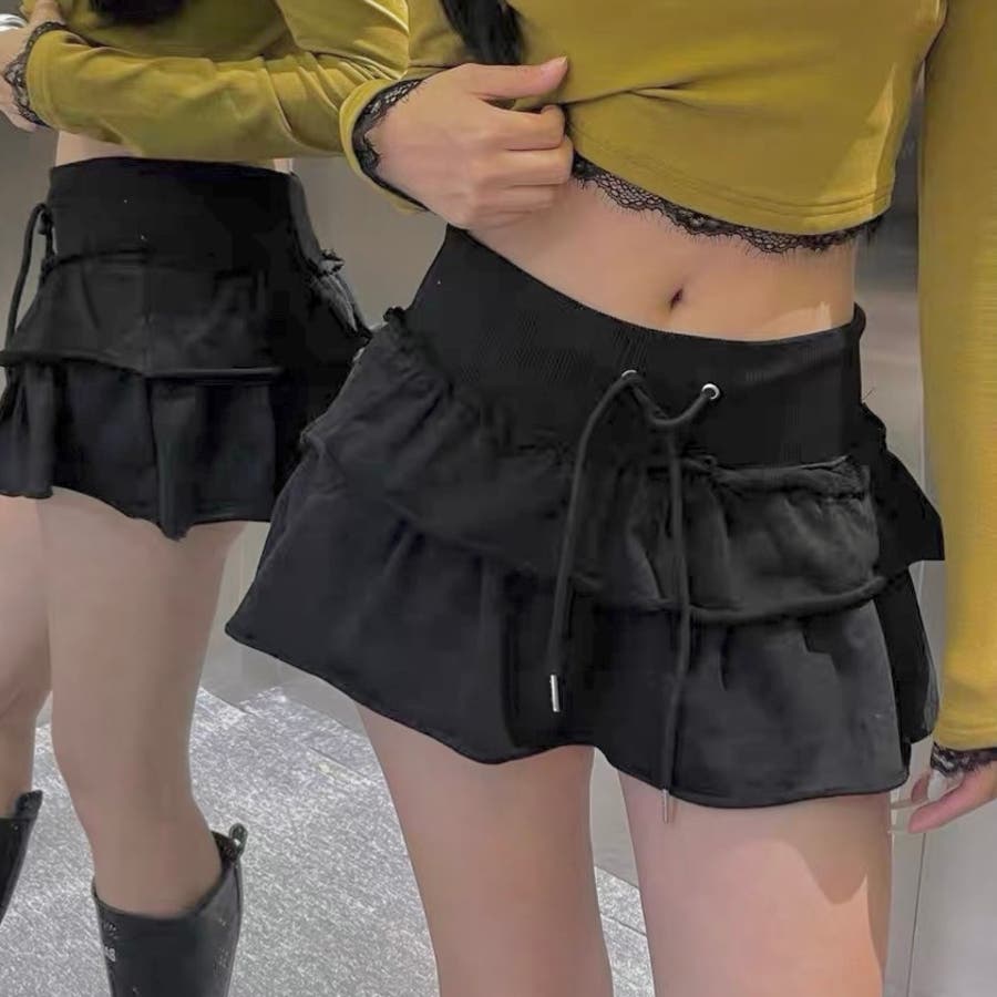 春夏新作】スウェットティアードミニスカート[品番：SHNW0012368