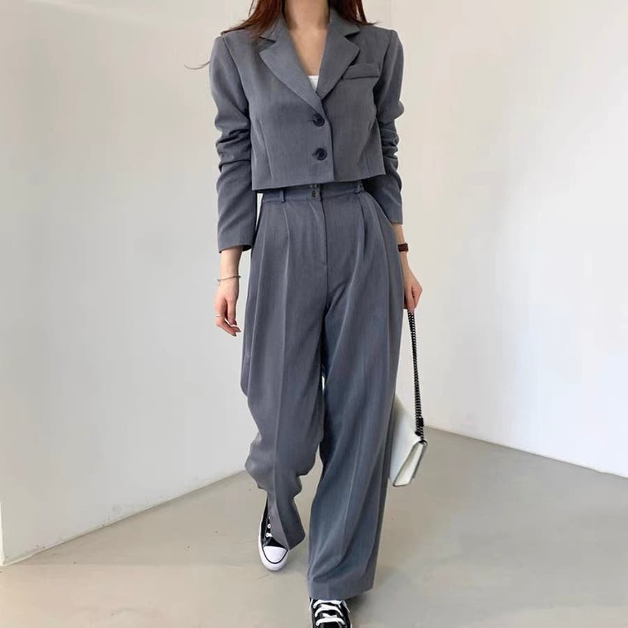 ショートジャケットセットアップパンツスーツ [品番