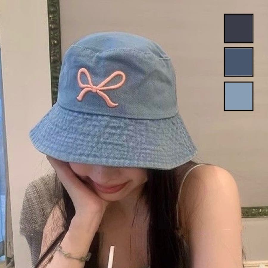 リボン刺繍バケットハット[品番：SHNW0010836]｜LADY LIKE