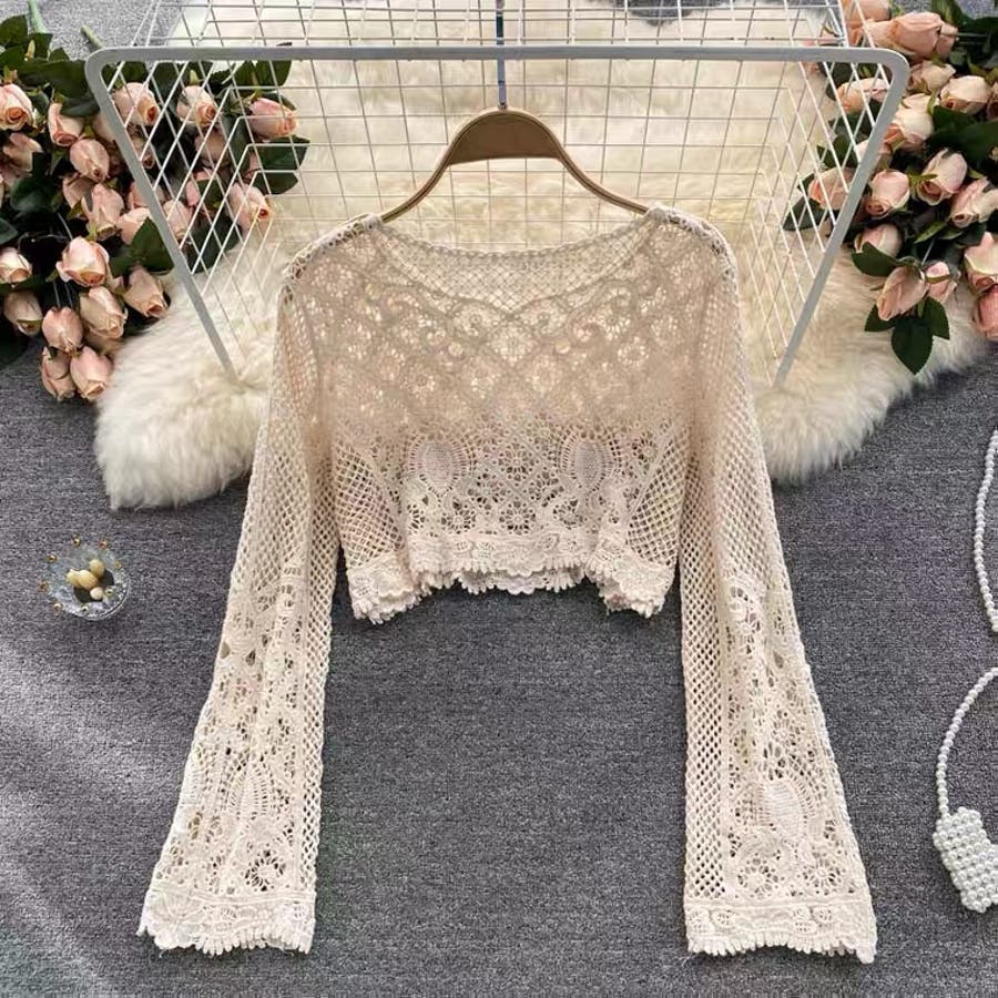 激レア LIZLISA かぎ編みレース ミントグリーン ショートトップス y2k