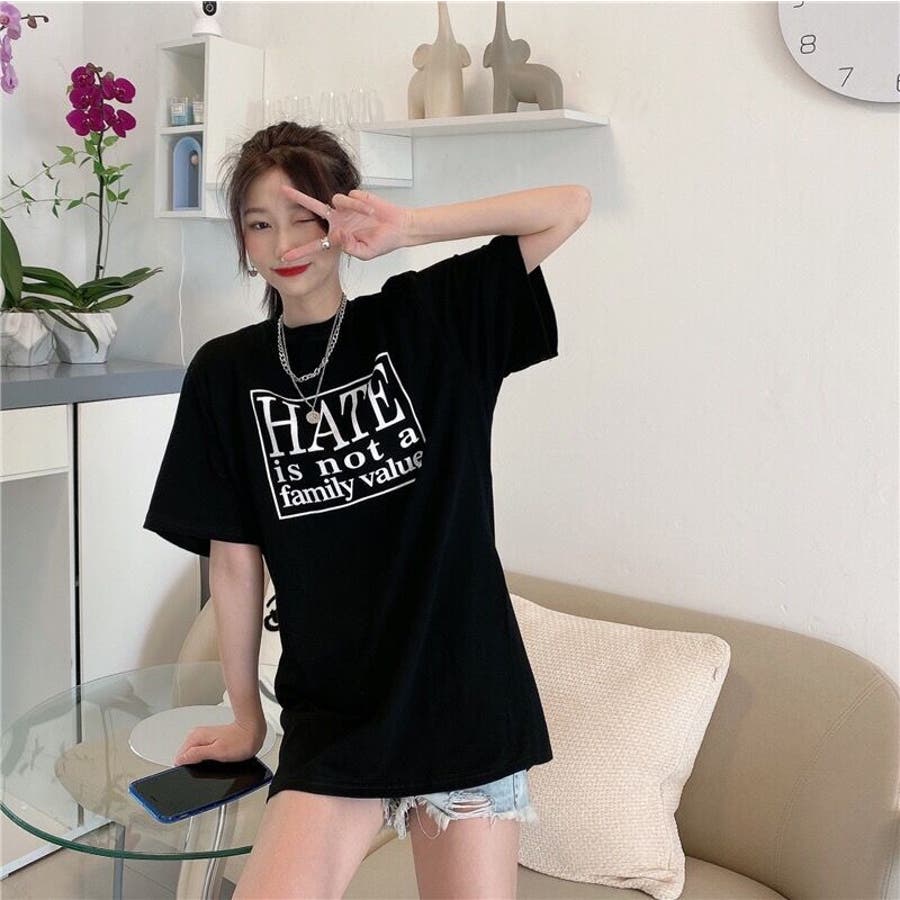 半袖Tシャツ オーバーサイズ 韓国ファッション[品番：SHNW0006794 