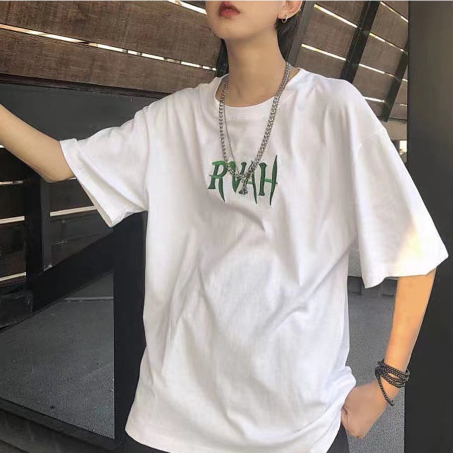 オーバーサイズ半袖Tシャツ 韓国ファッション 夏服[品番：SHNW0006979
