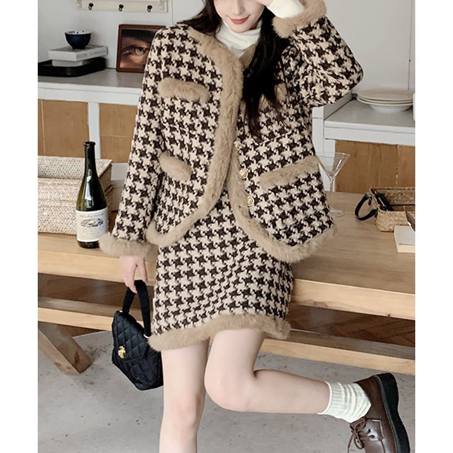 ARCHIVIO アルチビオ セットアップ ジャケット スカート 千鳥格子柄