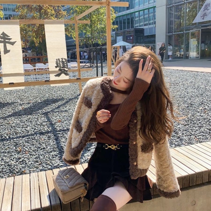 ショート丈ファーコート 韓国ファッション 冬服[品番 ショート丈ファーコート 韓国ファッション 冬服[品番