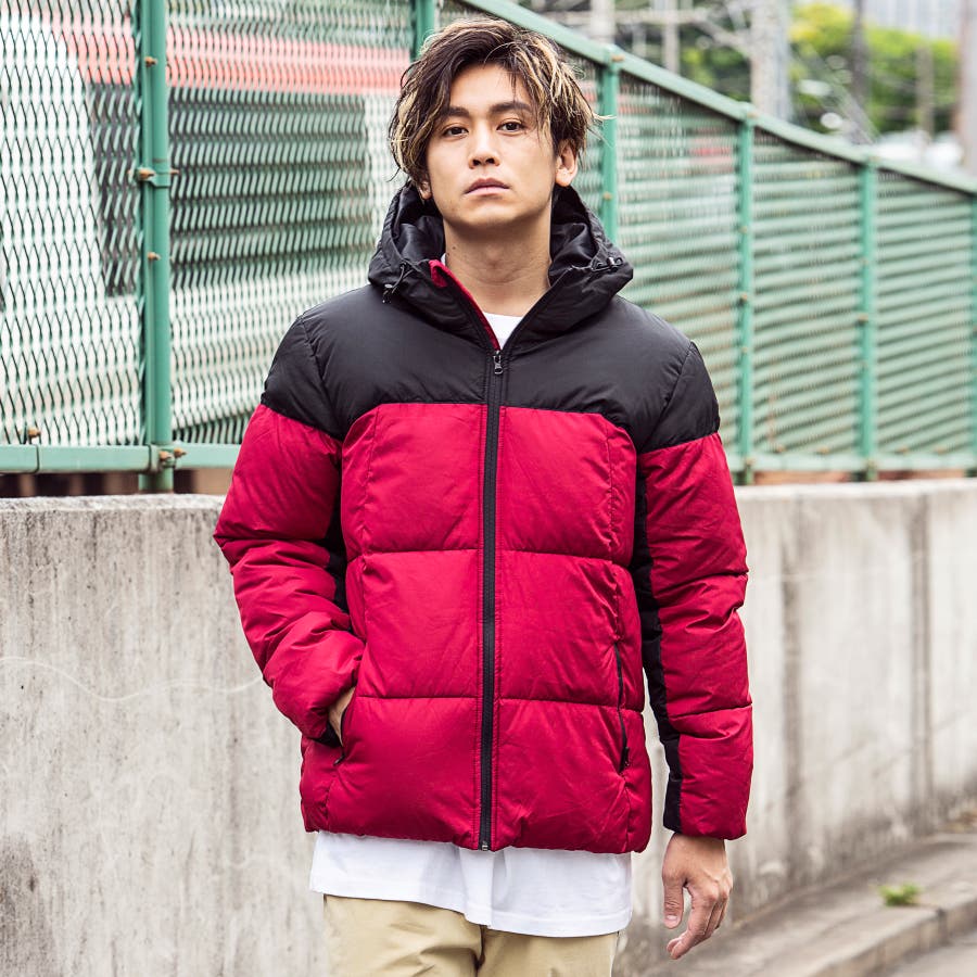 163(イチロクサン) 中綿フーディー(ブラック/グレー/レッド