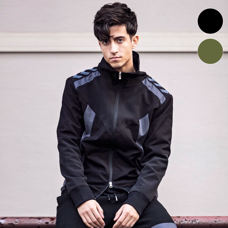 直営店 WEB限定】hummel(ヒュンメル)ストレッチジャージブルゾン(ブラ