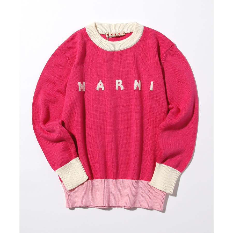 MARNI マルニ ブランドロゴ長袖ニットセーター[品番 MARNI マルニ ブランドロゴ長袖ニットセーター[品番
