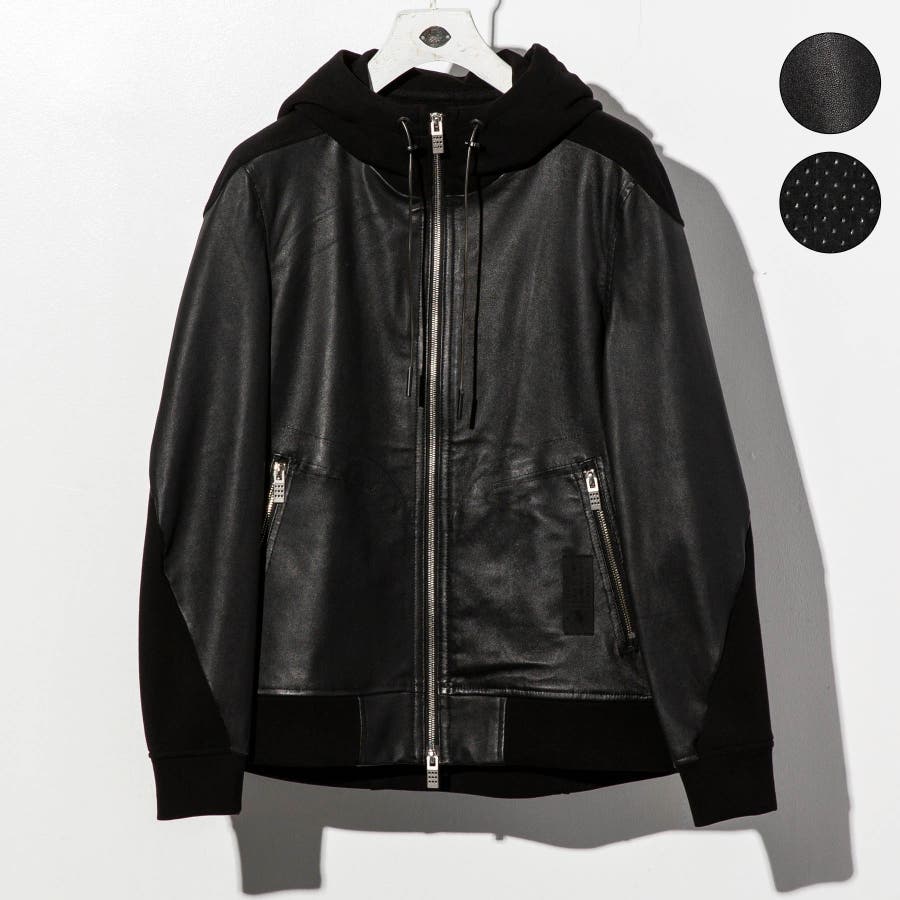 C DIEM ストレッチシープレザーコンビジャケット C DIEM ストレッチシープレザーコンビジャケット 【公式通販】