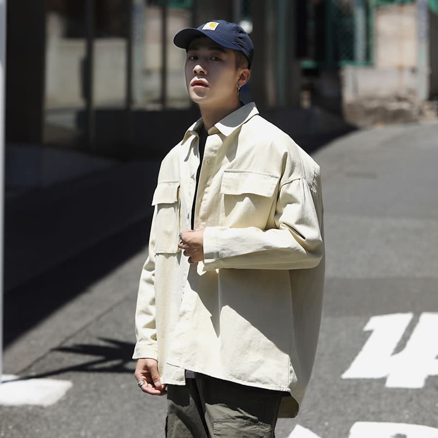 ジャケット ベージュ メンズ ストリート シャツ 韓国 韓国 ファッション メンズ[品番：STMM0000133]｜Shoowtime
