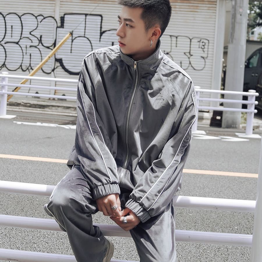 美品 ベロア セットアップ Y2K サウナスーツ スタイルアップ M グレー