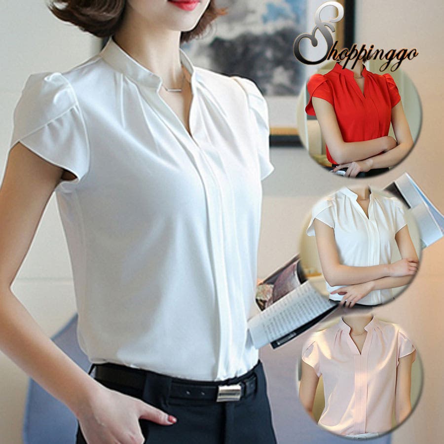 レディースシャツ キレイめ ブラウス Vネック トップス オフィス 品番 Jrkw Shoppinggo ショッピングゴー のレディース ファッション通販 Shoplist ショップリスト