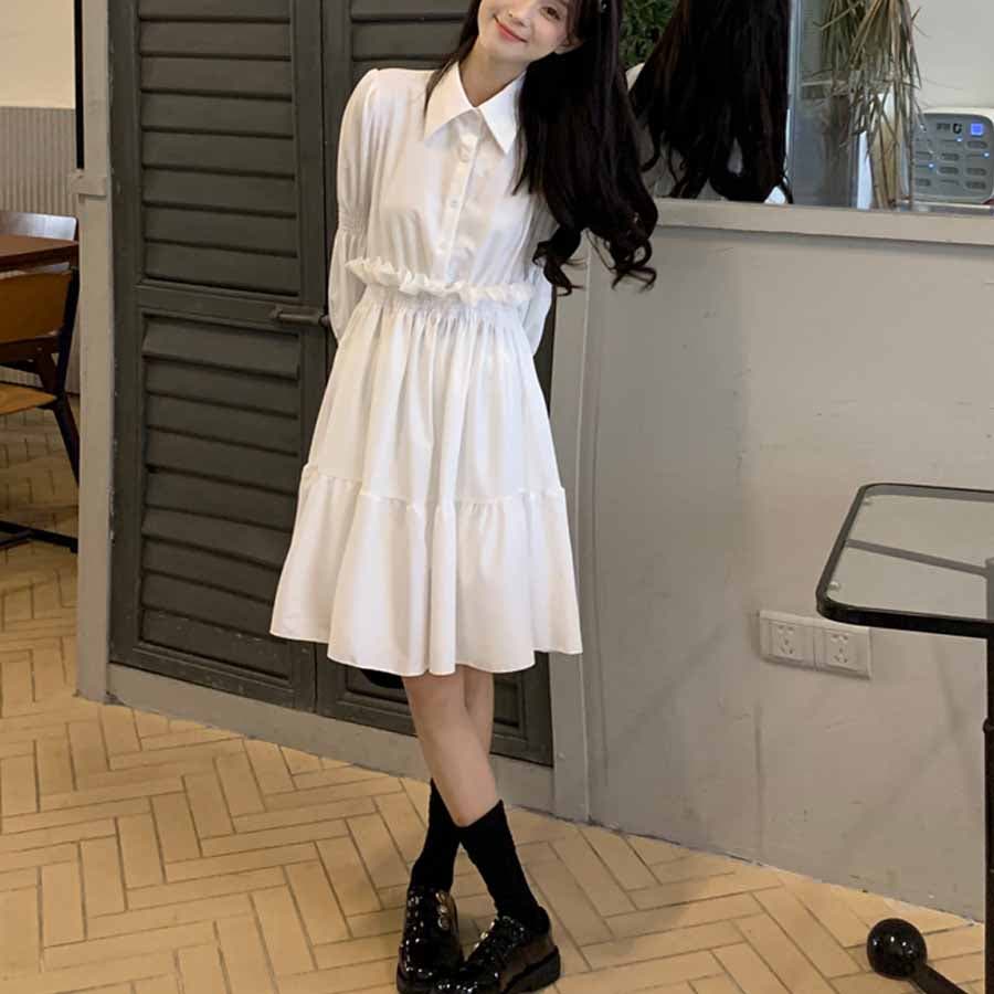 シャツワンピース レディース ロングワンピ 自然に体型カバー