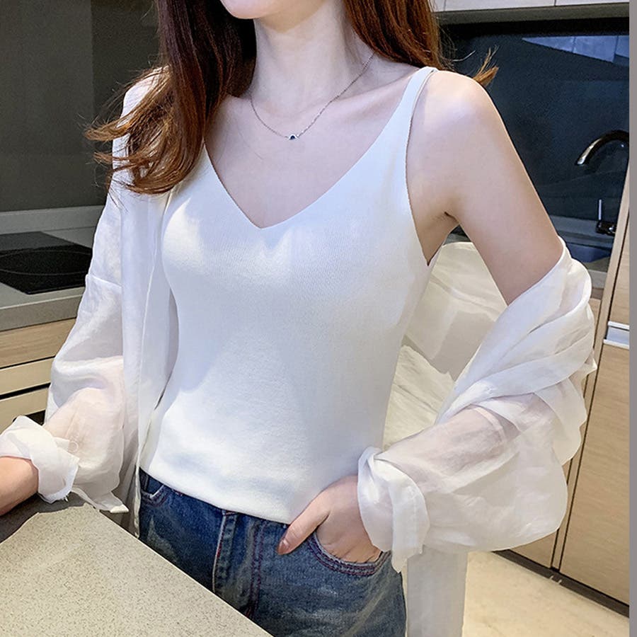 夏服 ニットキャミソール レディース[品番：JRKW0002393