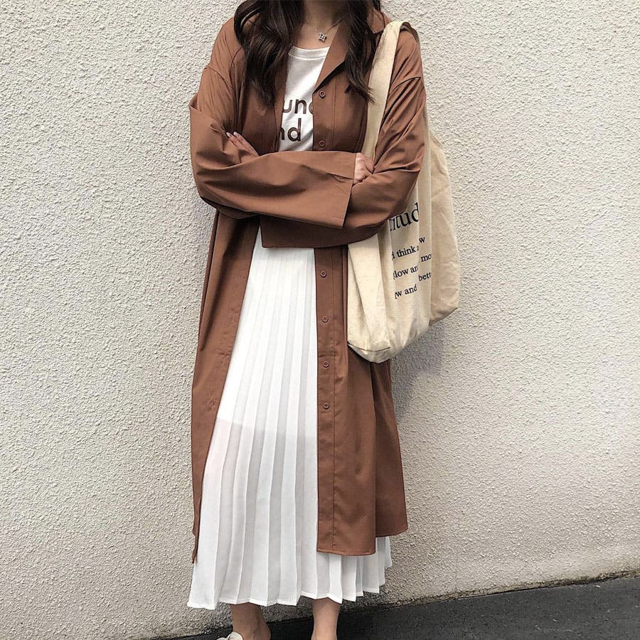 安い購入 ロングシャツ春アウターチュニックシャツ オフィスカジュアル ジャケット・アウター