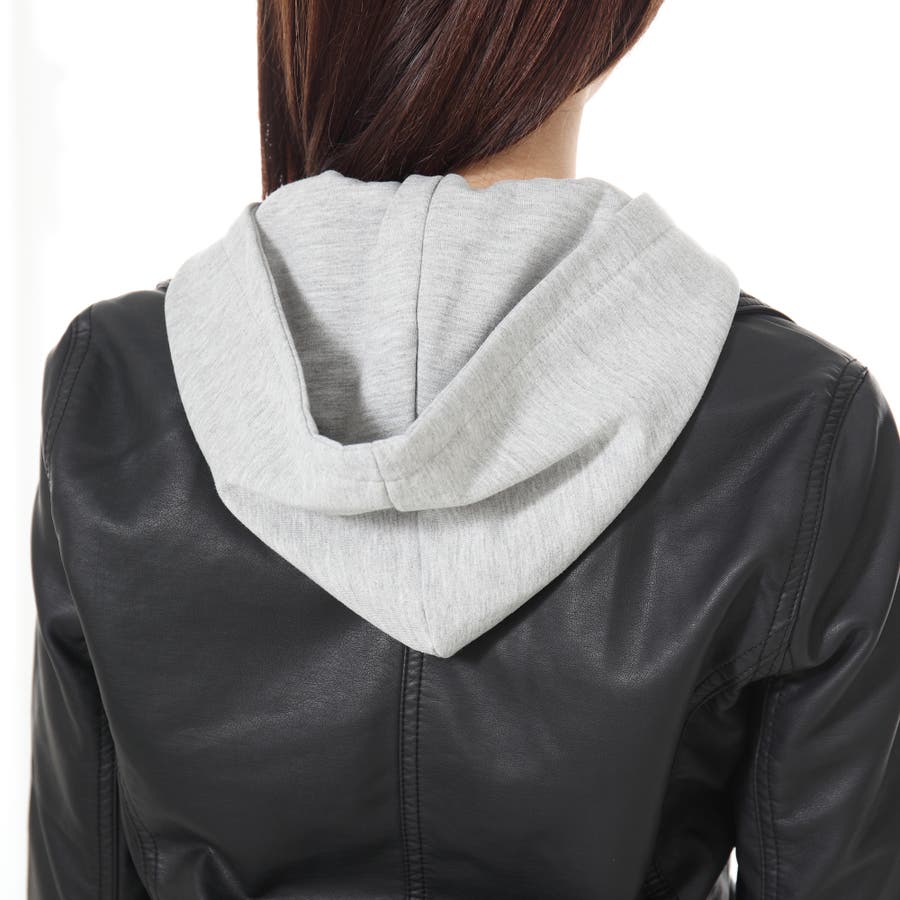 合皮フード付きライダースジャケット 春夏秋冬 新作 品番 Pb S I P エスアイピー のレディースファッション通販 Shoplist ショップリスト