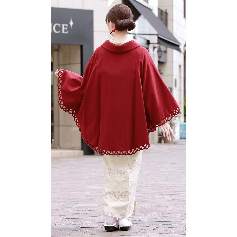 ブランド別 美品 ロイスクレヨン ケープ付き ロングコート スプリング 