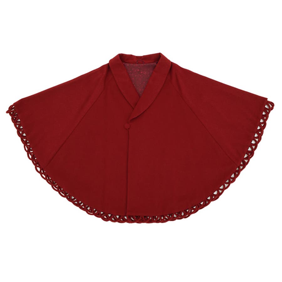 akiki 可愛いケープコート　ほぼ未使用　レッド akiki 可愛いケープコート ほぼ未使用 レッド akiki 可愛いケープ