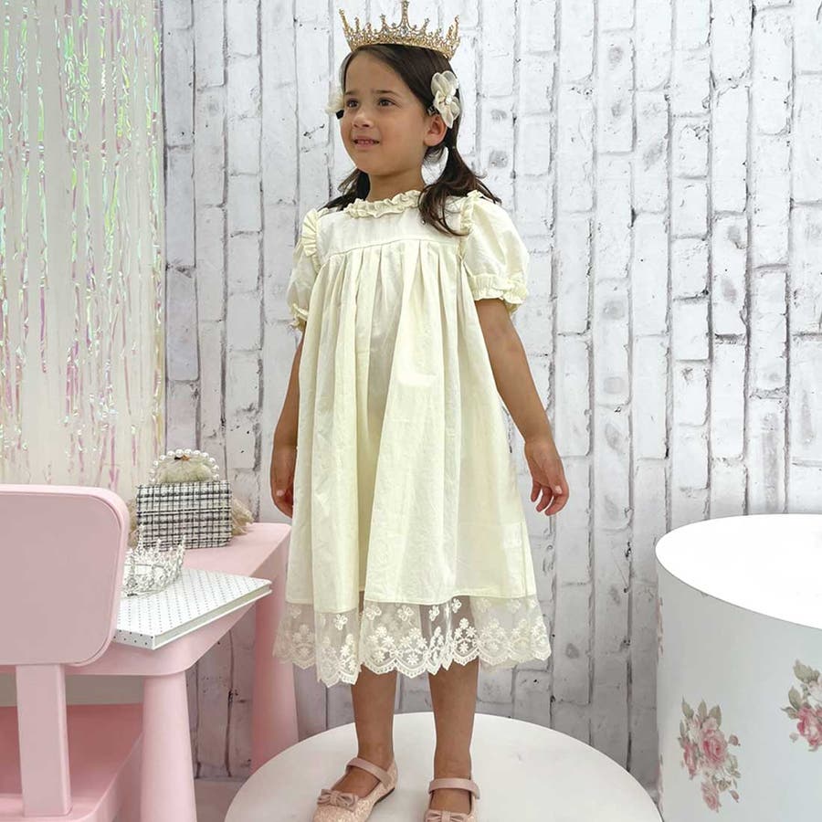 美品 MONNALISA 12Y ワンピース レース　マメール　イオソノマオ 2.jpg