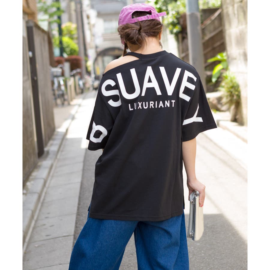 BACKプリント肩あき Tシャツ[品番：SPRW0006268]｜SpRay（スプレイ）の