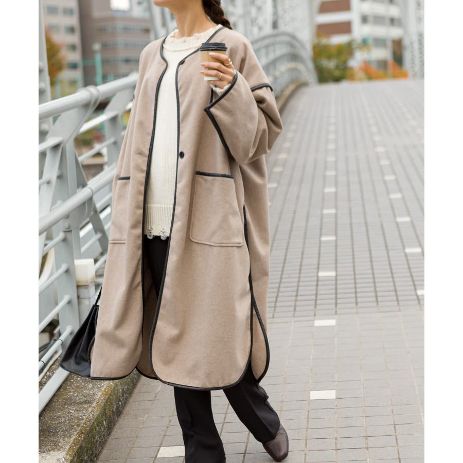 エコウールパイピングコート[品番：SPRW0008445]｜SpRay（スプレイ）のレディースファッション通販｜SHOPLIST（ショップリスト）