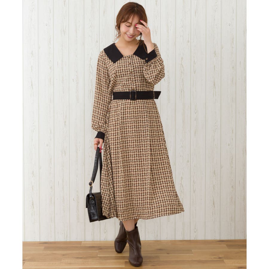 幾何学バイカラーレトロワンピース 品番 Sprw Spray スプレイ のレディースファッション通販 Shoplist ショップリスト