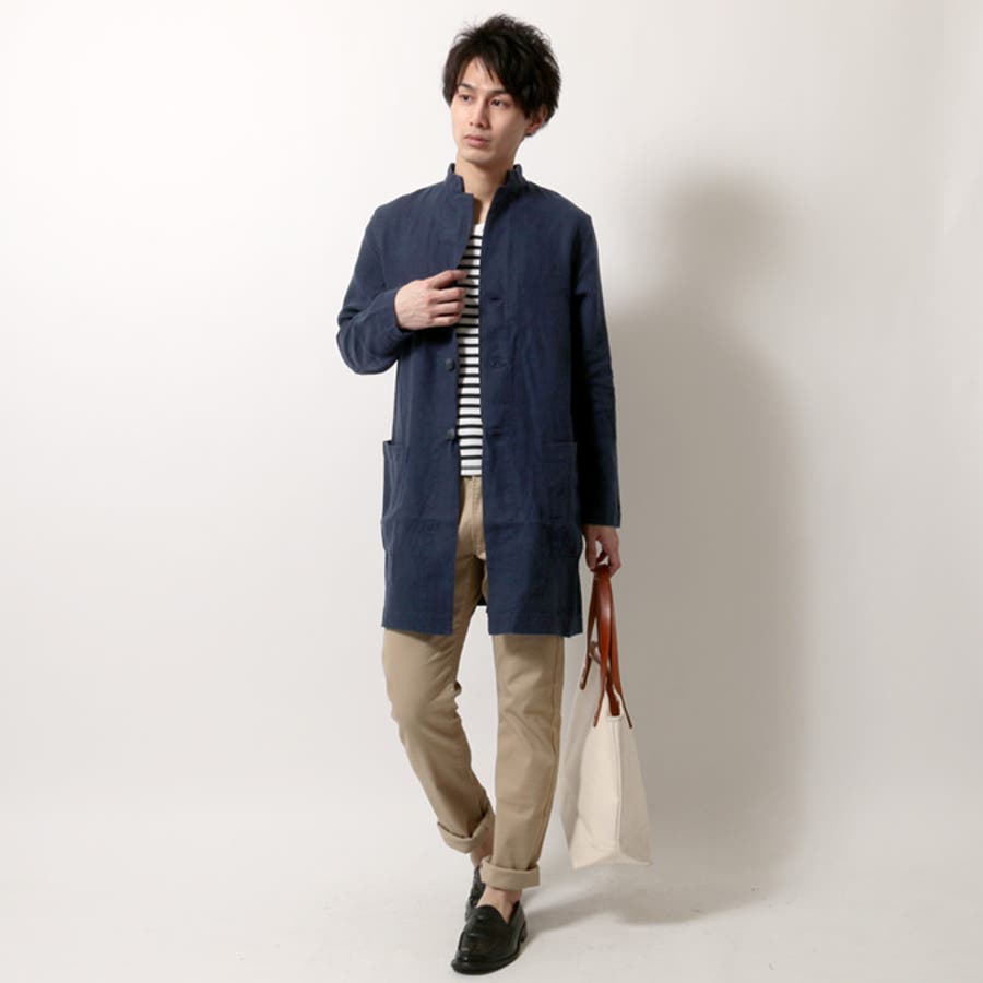 【美品】コモノリプロダクツ　リネン100％　ドクターコート　日本製 美品】コモノリプロダクツ リネン100％ ドクターコート 日本製