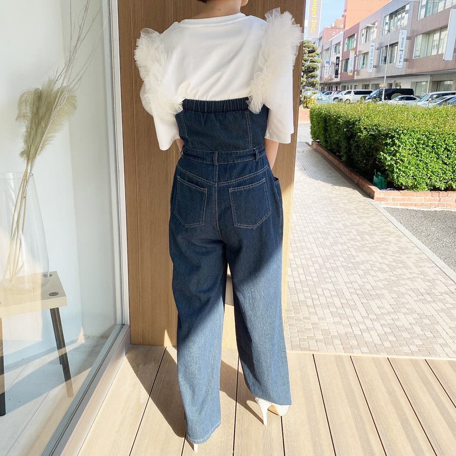 デニムベアロンパース オールインワン ベアトップ[品番