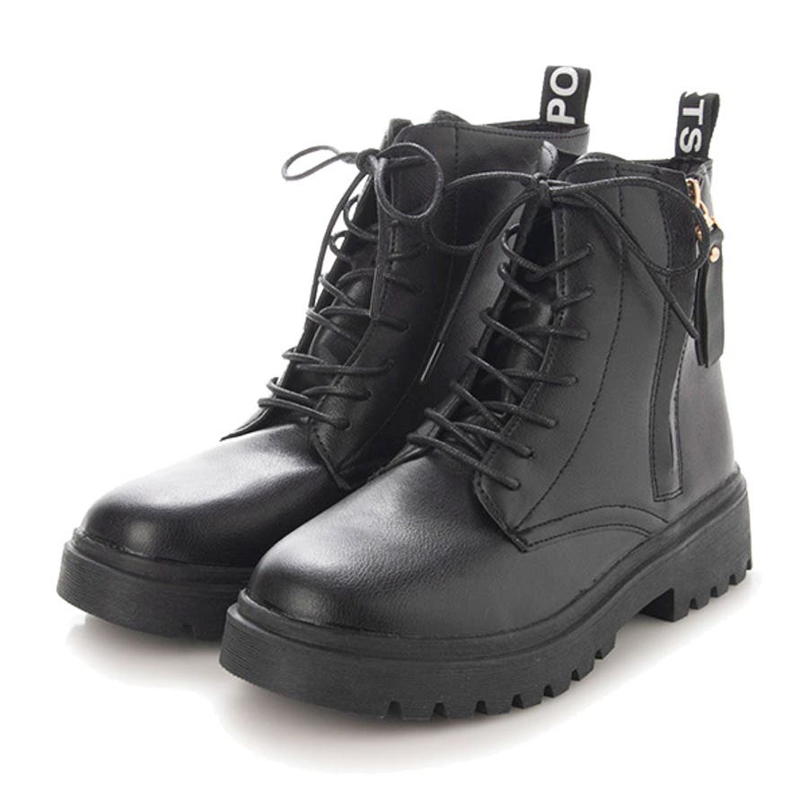 ブラックレースアップブーツ レースレディース Lace Ladies ステッチデザインレザー調レース