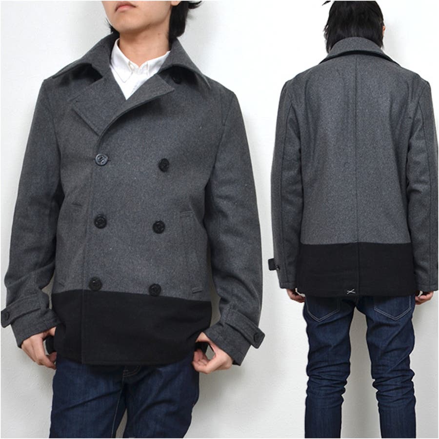 期間限定キャンペーン Pコート ウール マンシングウェア 美品 L コート チャコールグレー ピーコート Alrc Asia