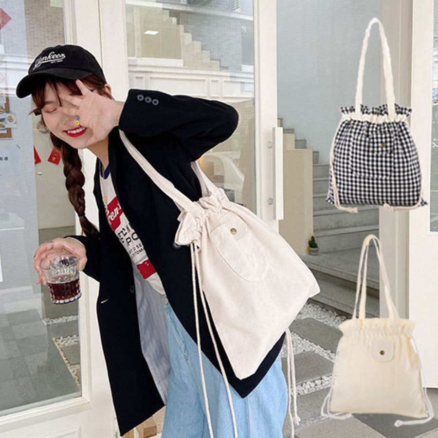 ショルダーバッグ 巾着型バッグ  キャンバス[品番：XV000017687]｜STYLEBLOCK（スタイルブロック）のレディースファッション通販｜SHOPLIST（ショップリスト）