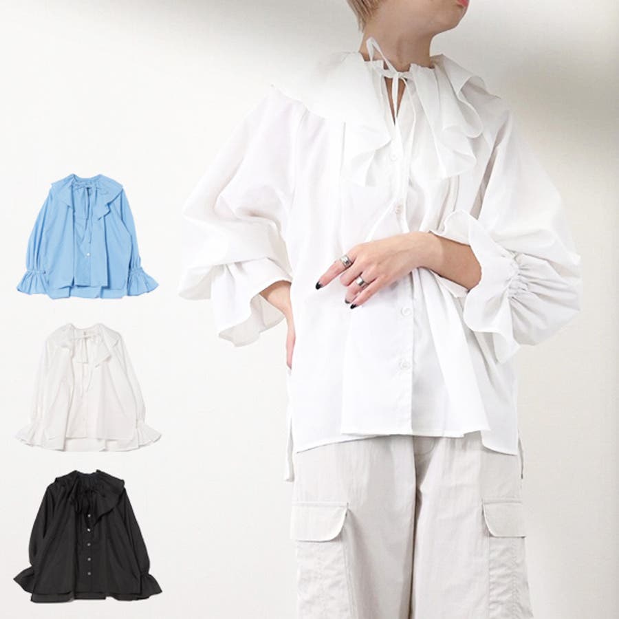 シャツ ブラウス フリル[品番：XV000020421]｜STYLEBLOCK