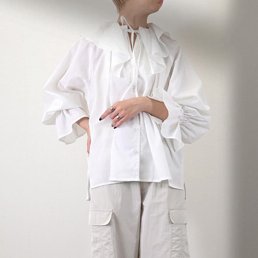 シャツ ブラウス フリル[品番：XV000020421]｜STYLEBLOCK