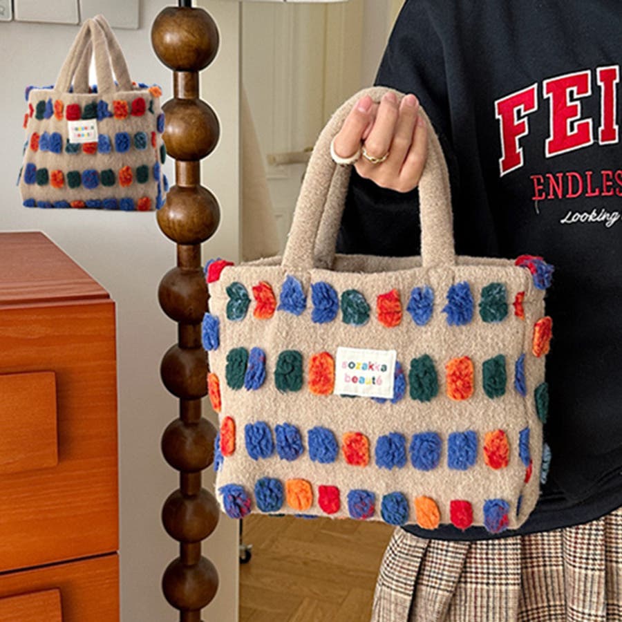 00's LLビーン LLBean ヘラジカ刺繍 カラートートバッグ 茶