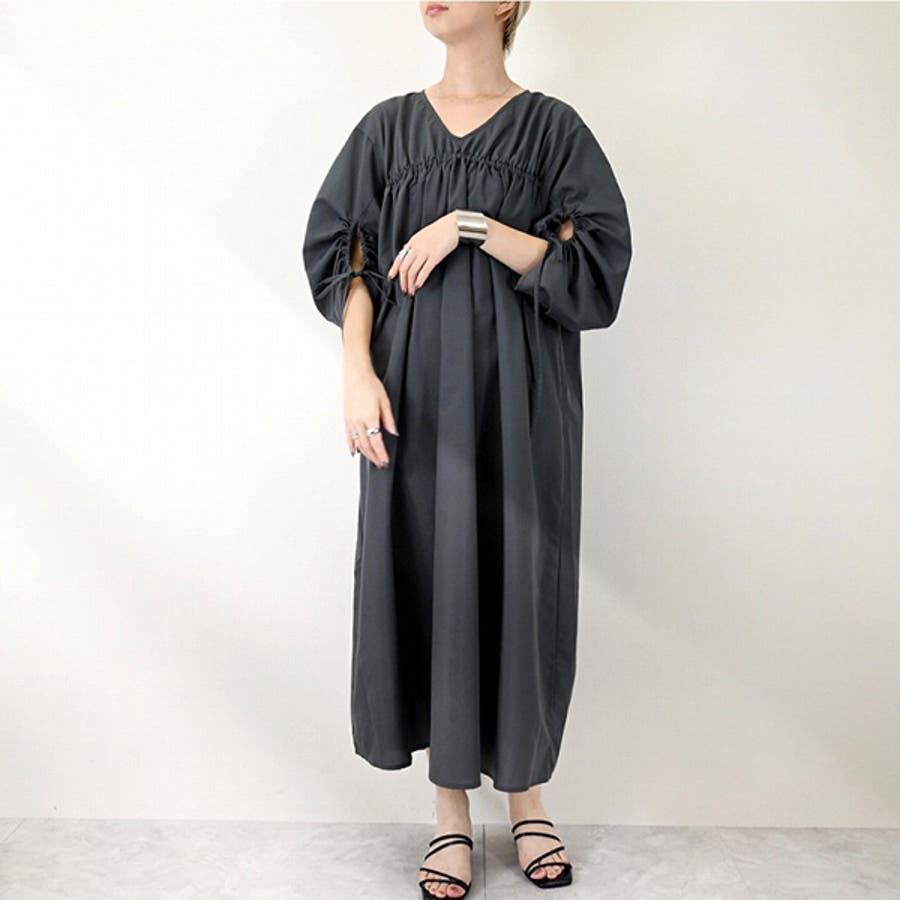 ワンピース ロングワンピース 5分袖[品番：XV000020888