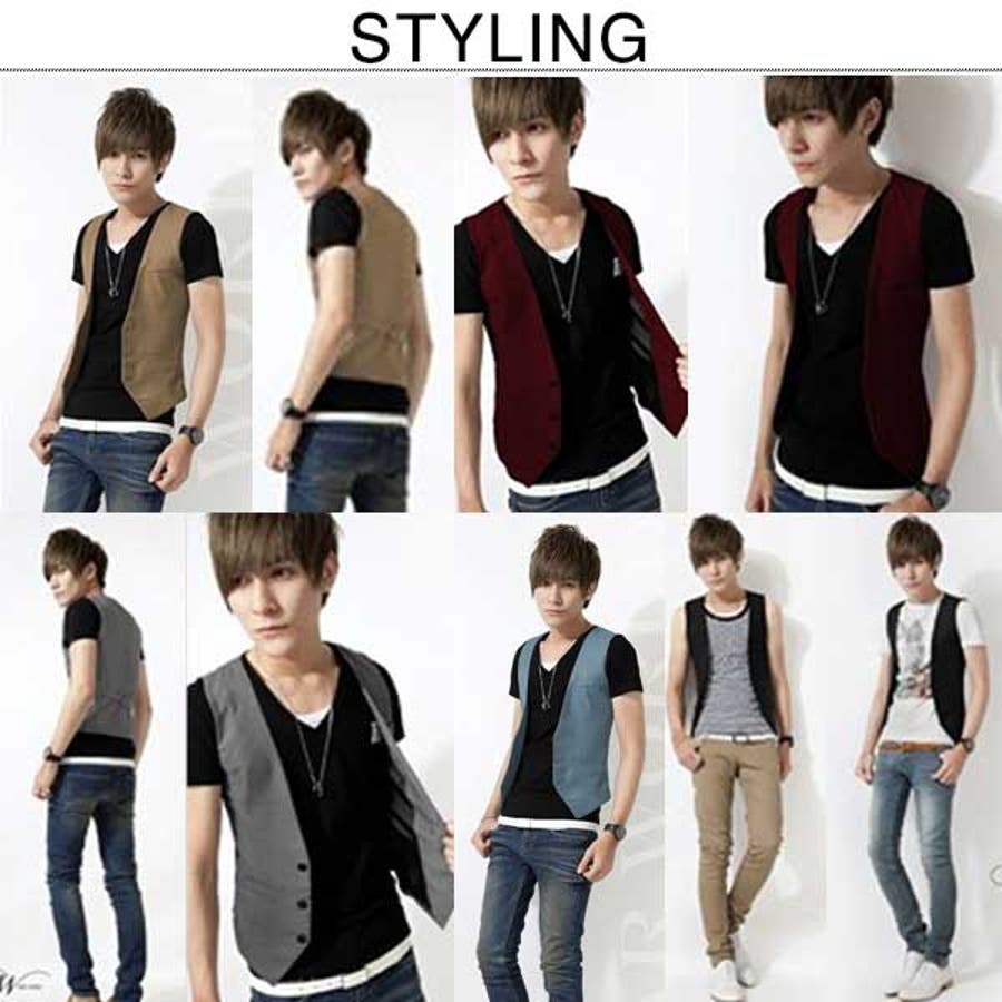 ジレベスト メンズ 無地 シンプル メンズファッション メンズ トップス 秋冬 品番 Xv Style Block Men スタイルブロックメン のメンズファッション通販 Shoplist ショップリスト