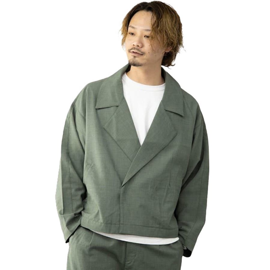 Y's for men WORK SHOP ダブルブレストショートジャケット green1.jpg