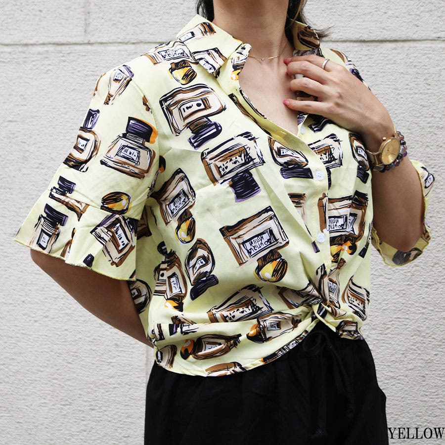 香水柄シャツ[品番：TAXW0000634]｜TAXI （タクシー ）の