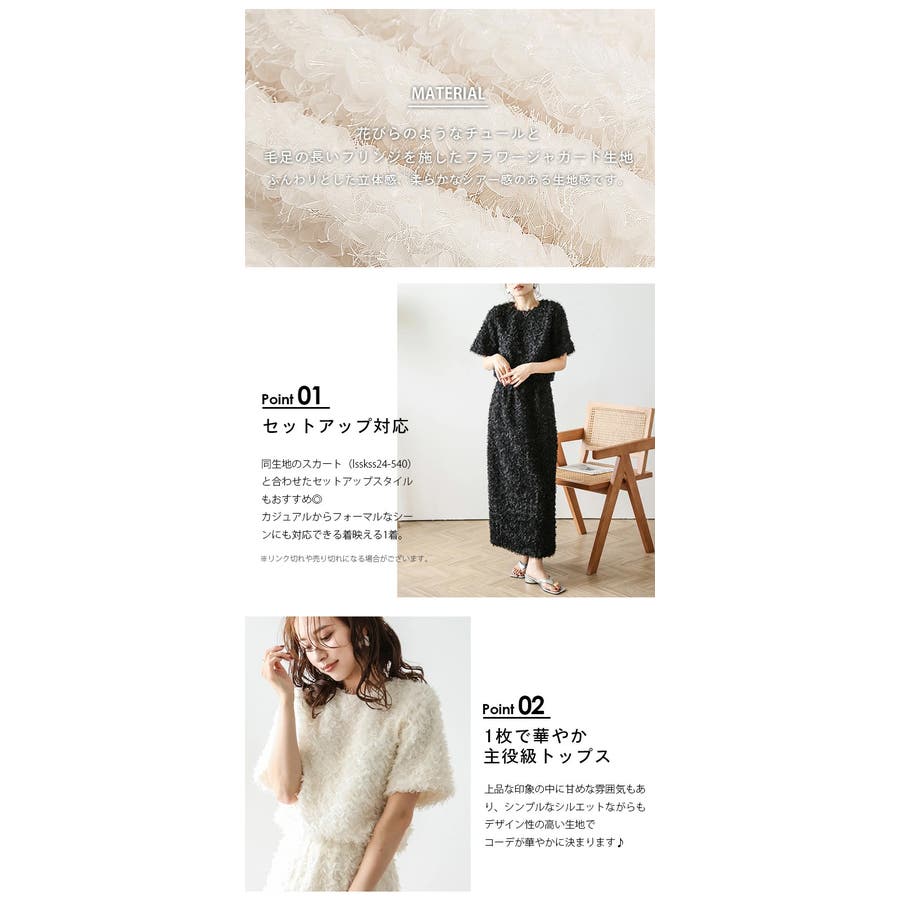 セットアップ対応 フラワージャガード フリンジ[品番