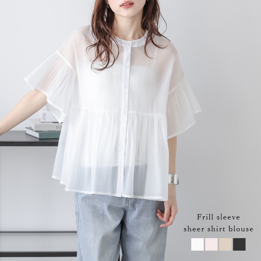 シアートップス シアーシャツ ブラウス[品番:SGBW0002054 シアートップス シアーシャツ ブラウス[品番:SGBW0002054